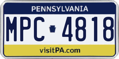 PA license plate MPC4818