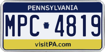 PA license plate MPC4819
