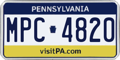 PA license plate MPC4820