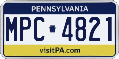 PA license plate MPC4821