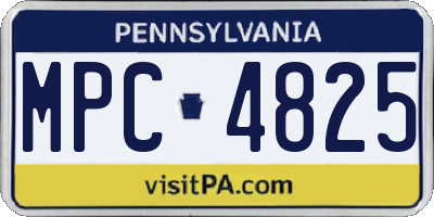 PA license plate MPC4825