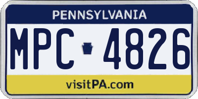 PA license plate MPC4826