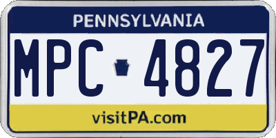 PA license plate MPC4827