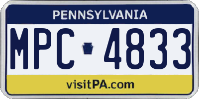 PA license plate MPC4833
