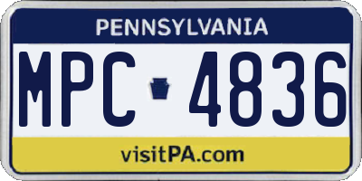 PA license plate MPC4836