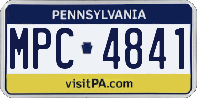 PA license plate MPC4841