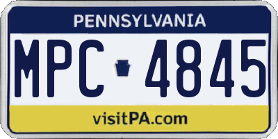 PA license plate MPC4845