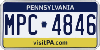 PA license plate MPC4846