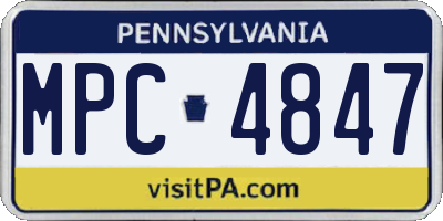 PA license plate MPC4847