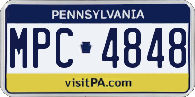 PA license plate MPC4848