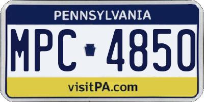 PA license plate MPC4850