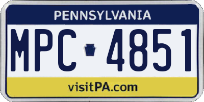 PA license plate MPC4851