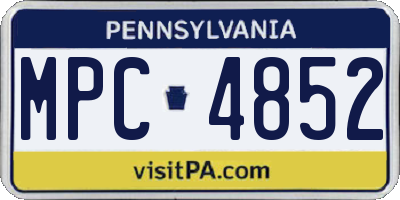 PA license plate MPC4852