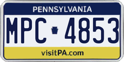 PA license plate MPC4853