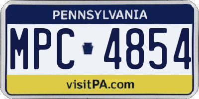 PA license plate MPC4854