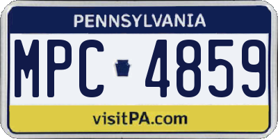 PA license plate MPC4859
