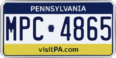 PA license plate MPC4865