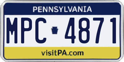 PA license plate MPC4871