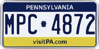 PA license plate MPC4872
