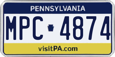 PA license plate MPC4874