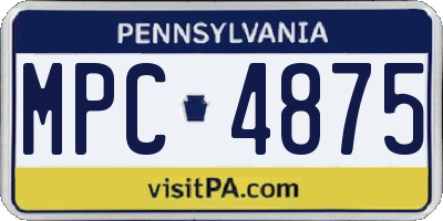 PA license plate MPC4875