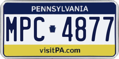 PA license plate MPC4877