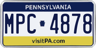PA license plate MPC4878
