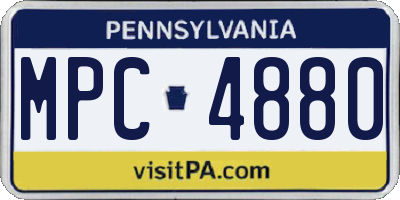 PA license plate MPC4880