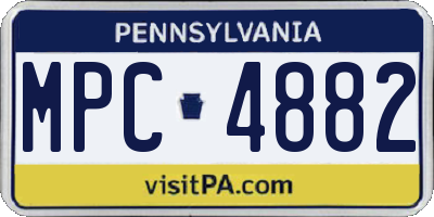 PA license plate MPC4882