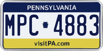 PA license plate MPC4883