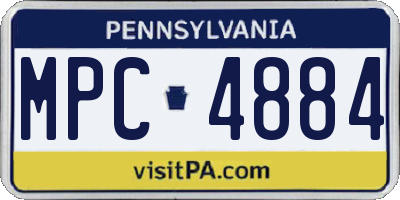 PA license plate MPC4884