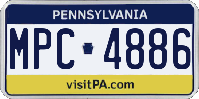 PA license plate MPC4886