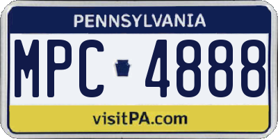 PA license plate MPC4888