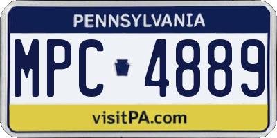 PA license plate MPC4889