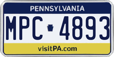 PA license plate MPC4893