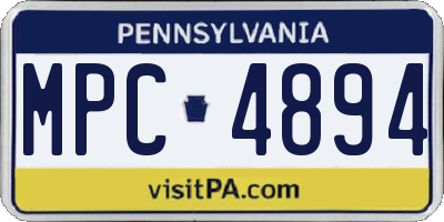 PA license plate MPC4894