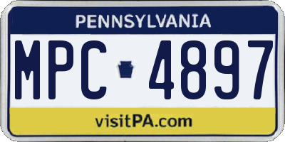 PA license plate MPC4897