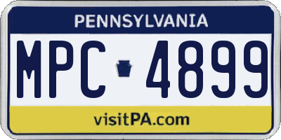 PA license plate MPC4899
