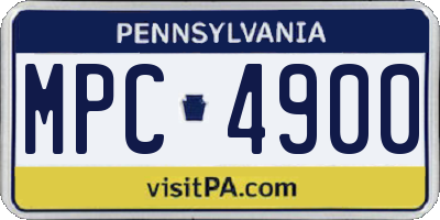 PA license plate MPC4900