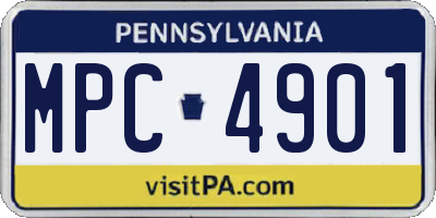 PA license plate MPC4901