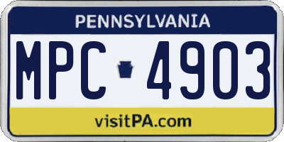PA license plate MPC4903