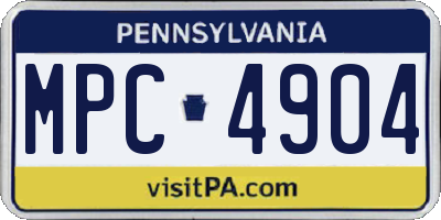 PA license plate MPC4904