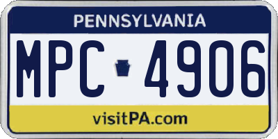 PA license plate MPC4906