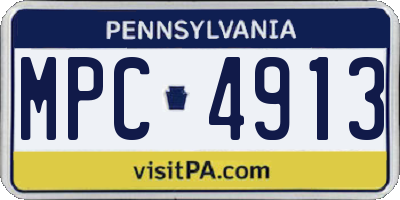 PA license plate MPC4913
