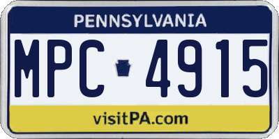 PA license plate MPC4915
