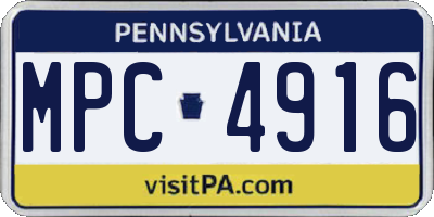 PA license plate MPC4916