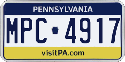 PA license plate MPC4917