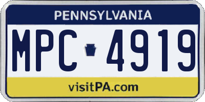PA license plate MPC4919