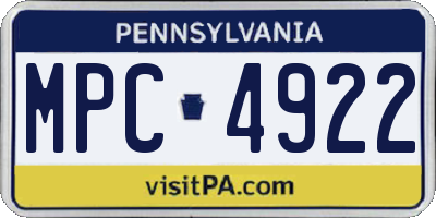 PA license plate MPC4922