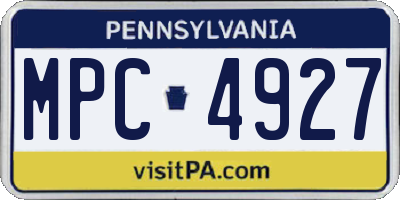 PA license plate MPC4927